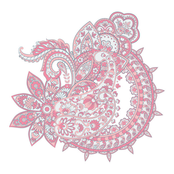 wzór paisley w stylu indyjskim. kwiatowa ilustracja wektorowa - 3622 stock illustrations