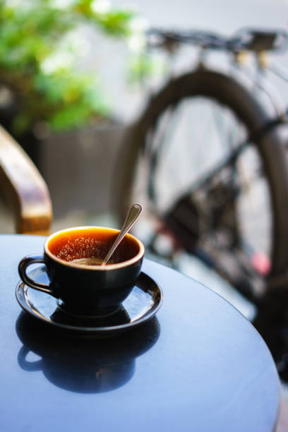 black cup of coffee