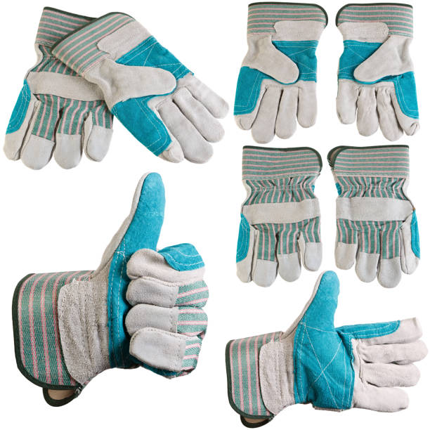 istock Protective gloves for hands during repair and construction works, isolated on white background. 1136606296