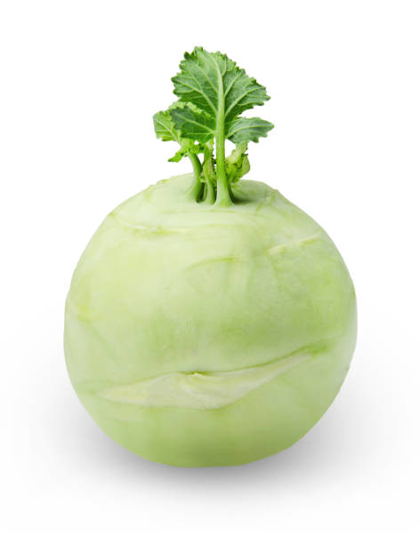 istock Kohlrabi cabbage on white isolated background. Close-up. 1136606689