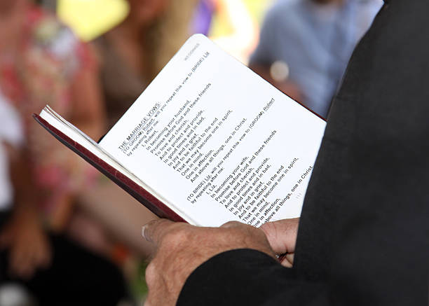 istock wedding ceremony with close up of prayer book 113660972