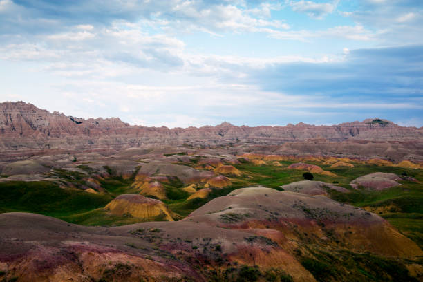 istock Eroding textures of the Badlands National Park South Dakota 1136610986