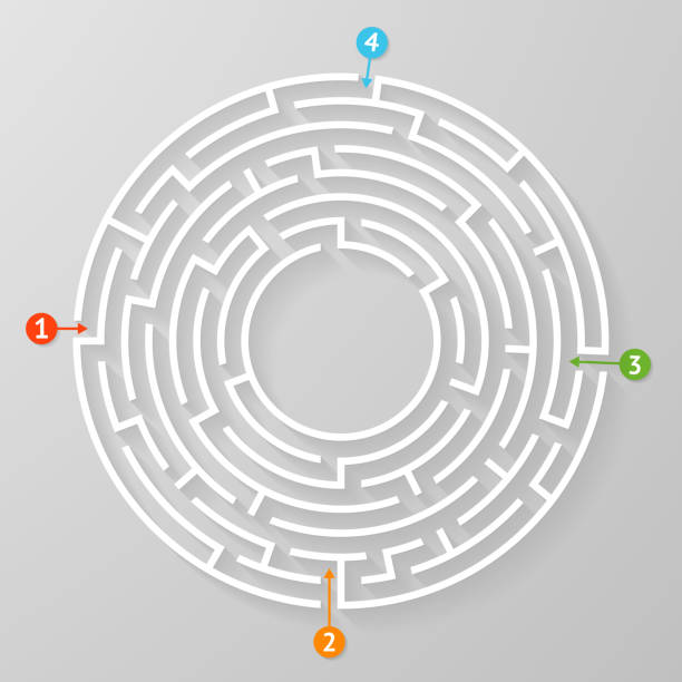 Labyrinth maze symbol shape vector illustration. Labyrinth maze symbol shape vector illustration. maze stock illustrations