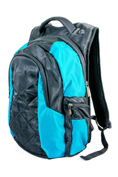 istock Side view of backpack isolated on white background. Modern backpack for laptop isolated 1136614428