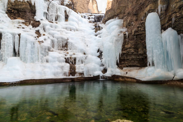 istock Winter strange landscape - ice hanging 1136617277
