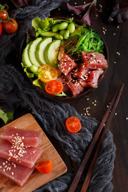 istock Hawaiian tuna poke bowl 1136618697