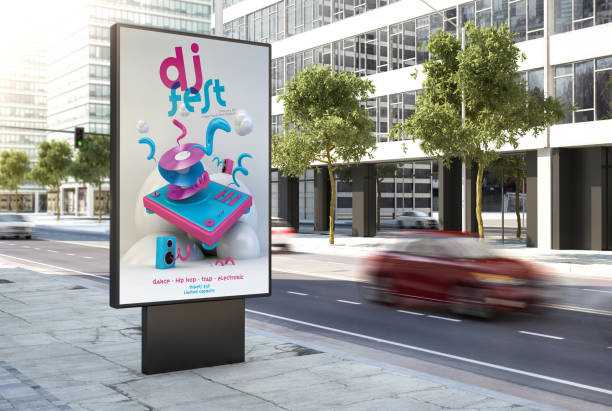 istock dj fest poster on the city 1136619048