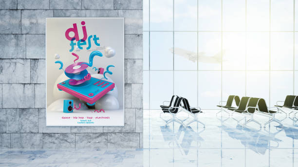 istock dj fest poster on airport lobby 1136619059