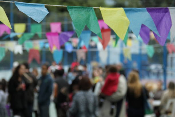Festa junina blurred people