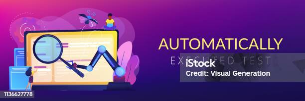Automated Testing Concept Banner Header Stock Illustration - Download ...