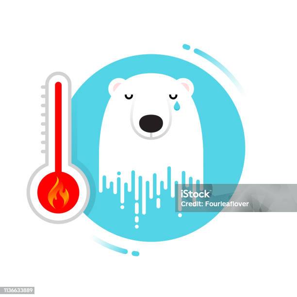 Global Warming Design Stock Illustration - Download Image Now - Polar Bear, Environmental Conservation, Iceberg - Ice Formation