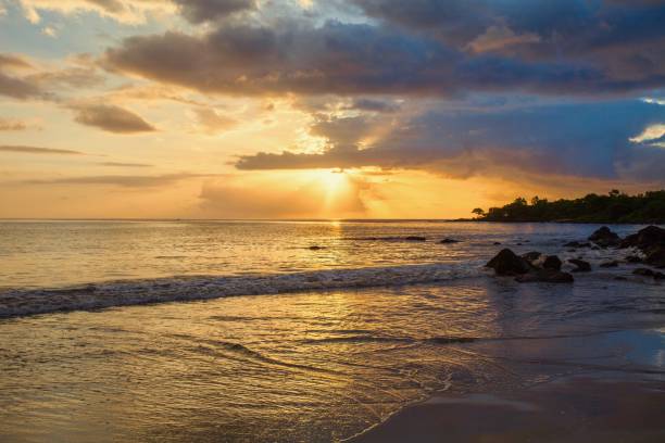 istock Sunset. Mauritius Island. Indian Ocean coast. 1136634737