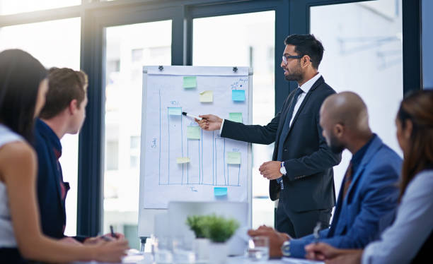 istock He's delivering a great pitch to his team 1136635943