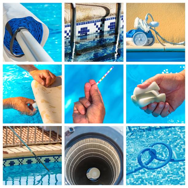 istock Collage maintenance of a private pool 1136635988