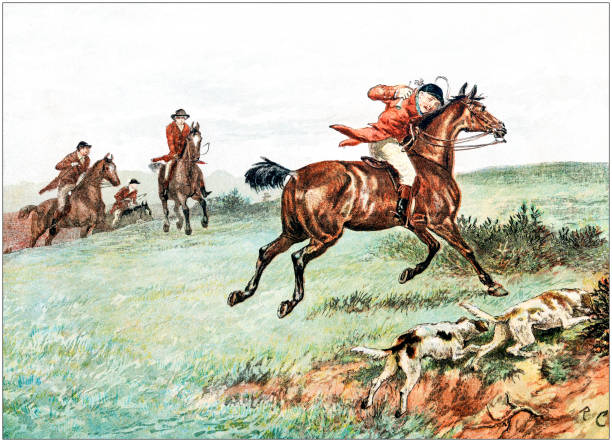 istock Antique color illustration by Randolph Caldecott: Hunting scene 1136636325