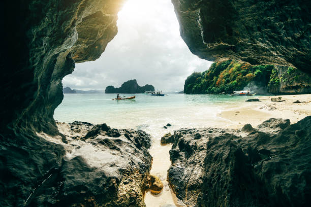 Scenic tropical beach, El Nido Palawan Philippines