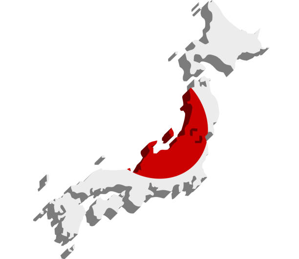 日本の3d 地図 - japan digital map点のイラスト素材／クリップアート素材／マンガ素材／アイコン素材