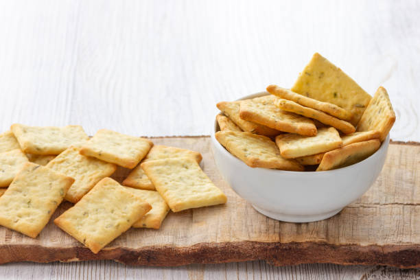 istock Dry salty cracker cookies in bowl 1136639758