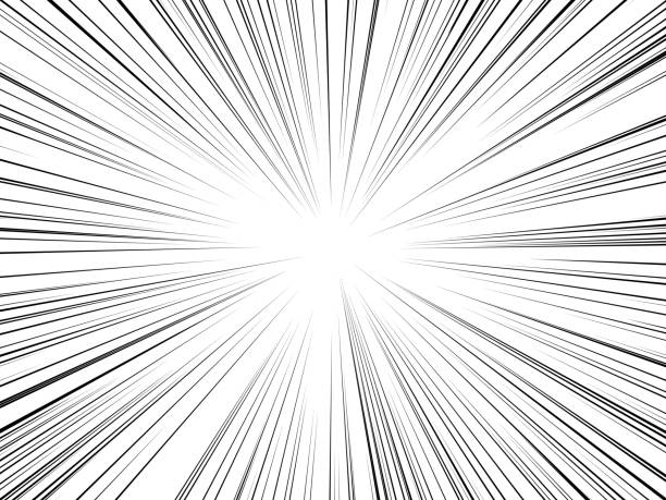 ilustrações, clipart, desenhos animados e ícones de linhas radiais livros de quadrinhos. flash ray blast glow boom velocidade burst efeito de ação estrondo explosão poder movimento de fundo - zoom blur