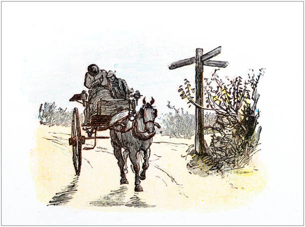 Antique color illustration by Randolph Caldecott