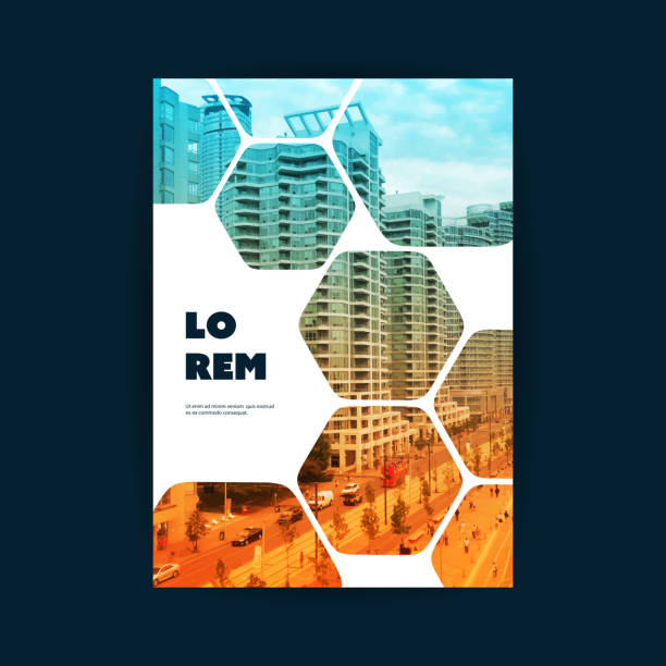 Flyer or Cover Design - Business Abstract Business Background Template, Brochure, Flyer or Book Cover Design in Editable Vector Format hexagon photos stock illustrations