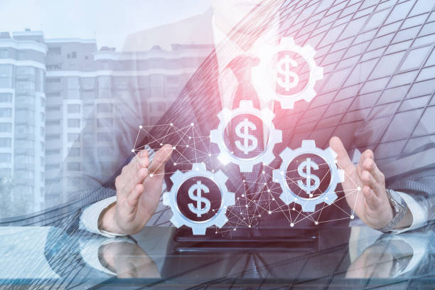 istock Businessman working with the financial mechanism . 1136647536