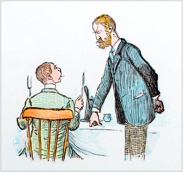 античная цветная иллюстрация рэндольфа калдекотта - randolph caldecott stock illustrations