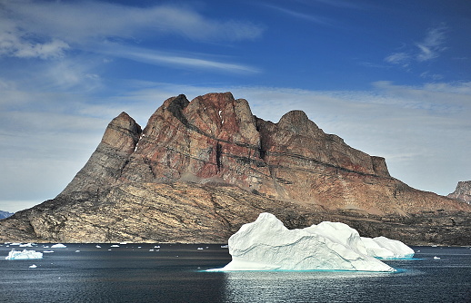 The most beautiful mountain of Greenland. Uummannaq Island.