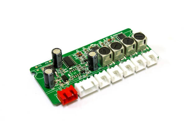 istock Motherboard of parking system unit on white background, Car accessories. 1136648042