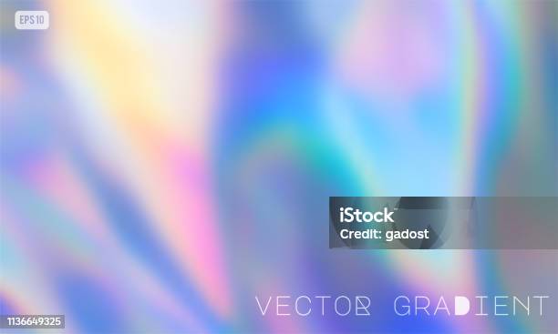 Pastel Colored Holographic Vector Background - Arte vetorial de stock e mais imagens de Holograma - Holograma, Holográfico, Iridescente