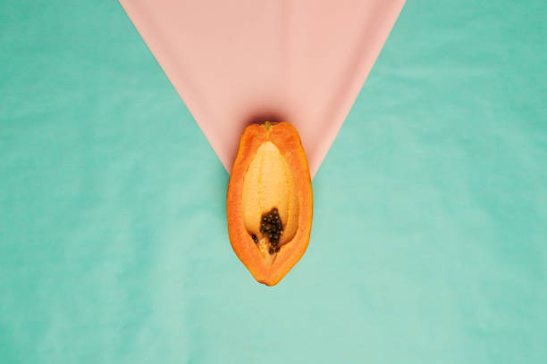 Is it a papaya or is it something else? stock photo