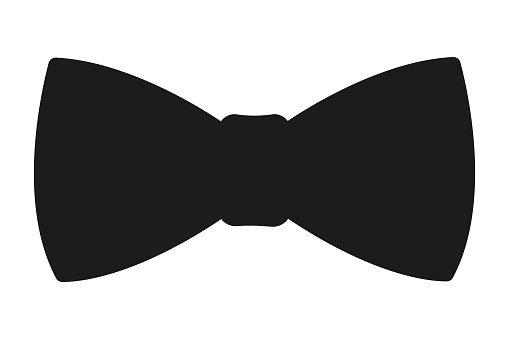 Black bowtie icon. Realistic illustration of black bowtie vector icon for web design. Eps10.