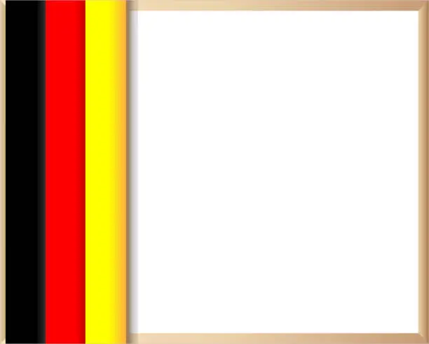 Vector illustration of German flag border poster.