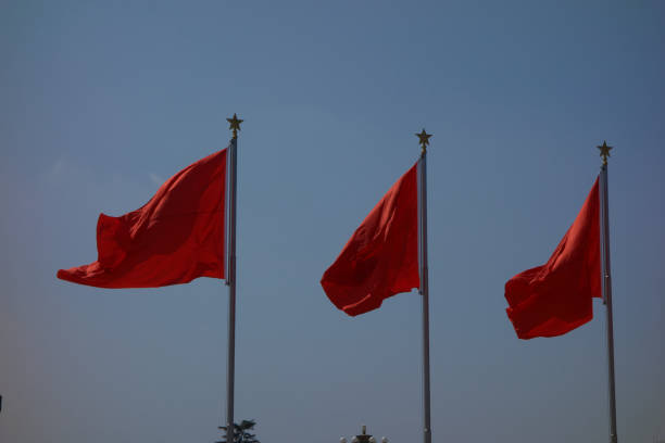 istock Red Flags in Tiananmen Square 1136655522