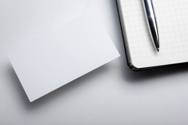 istock Business cards blank. Mockup on color background. Flat Lay. copy space for text 1136656279