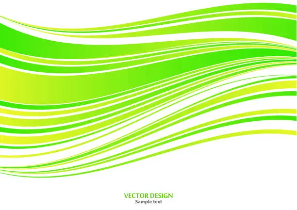 Vector illustration of Abstract background of wavy lines. Bright saturated colors on a white background.