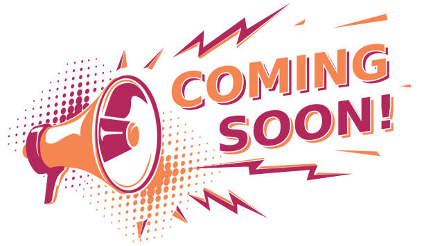 ilustrações de stock, clip art, desenhos animados e ícones de coming soon - sign with megaphone - ready for text audio