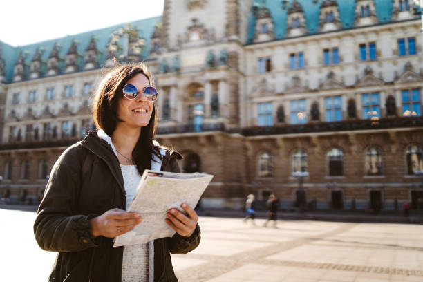 istock Admiring Hamburg Town Hall 1136665223