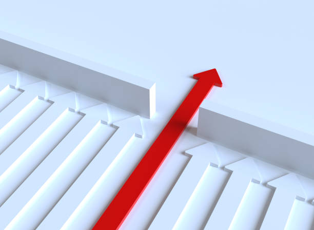 istock Concept of Don't stop with red arrow 1136666470