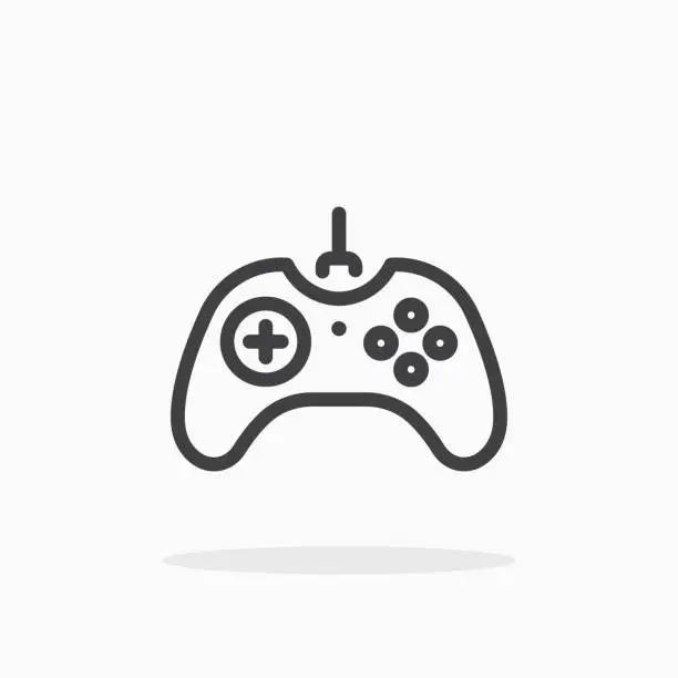 Vector illustration of Joystick icon in line style.