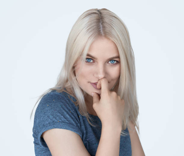 istock Alluring modern girl with blue eyes 1136669439