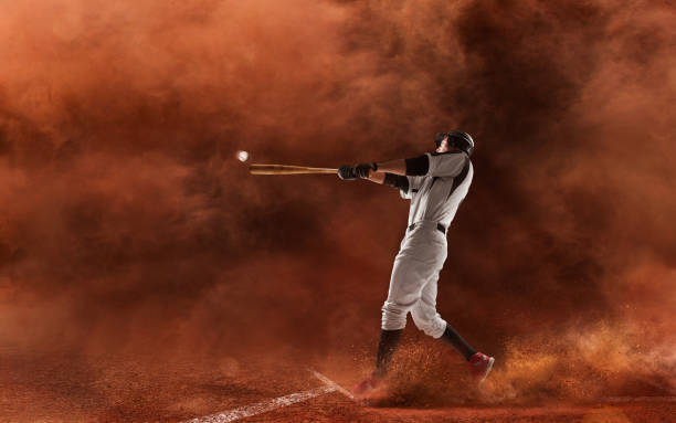 professioneller baseballspieler. - baseball hitting baseball player child stock-fotos und bilder