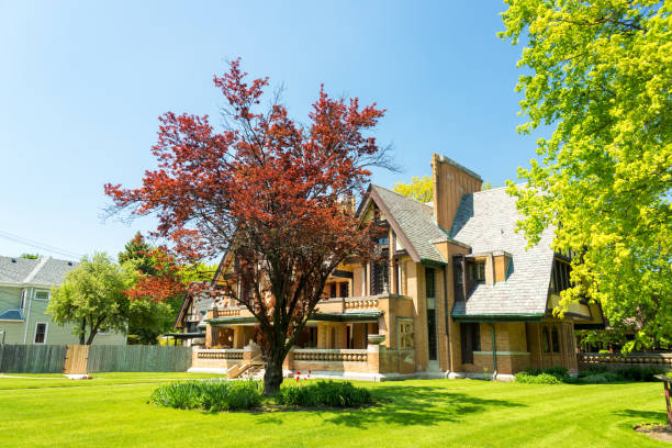 frank lloyd wright house - moored fotografías e imágenes de stock