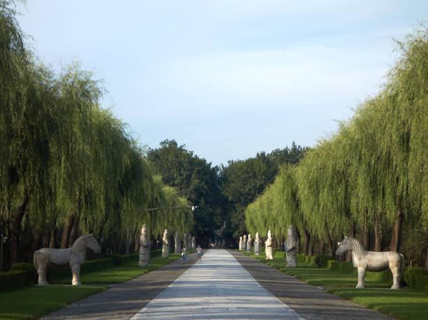 The Sacred Way, Ming Dynasty Tombs stock photo