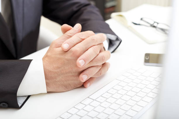 istock Businessman at the meeting 1136677975