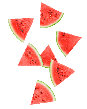 watermelon set, isolated on white background, clipping path, full depth of field