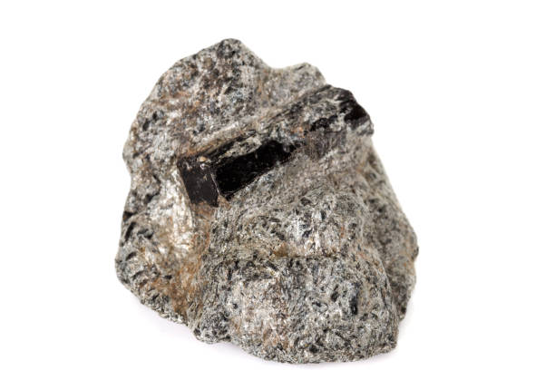 istock macro mineral stone schorl, black tourmaline on white background 1136683099