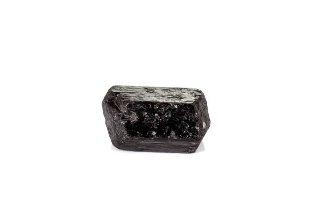 istock macro mineral stone schorl, black tourmaline on white background 1136683205