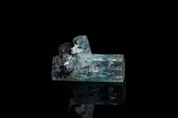 istock macro mineral stone aquamarine on a black background 1136683466