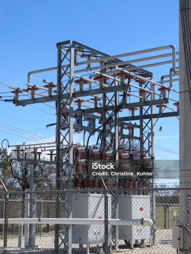 Subestação elétrica nos EUA - Foto de stock de Subestação Elétrica royalty-free